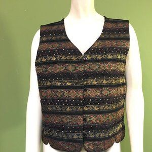 Paul Harris Design Vtg Cotton Button Down Vest